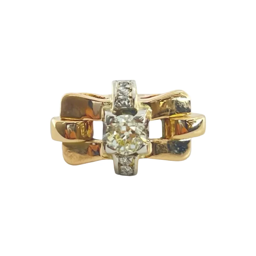 Bague en or rose et diamants