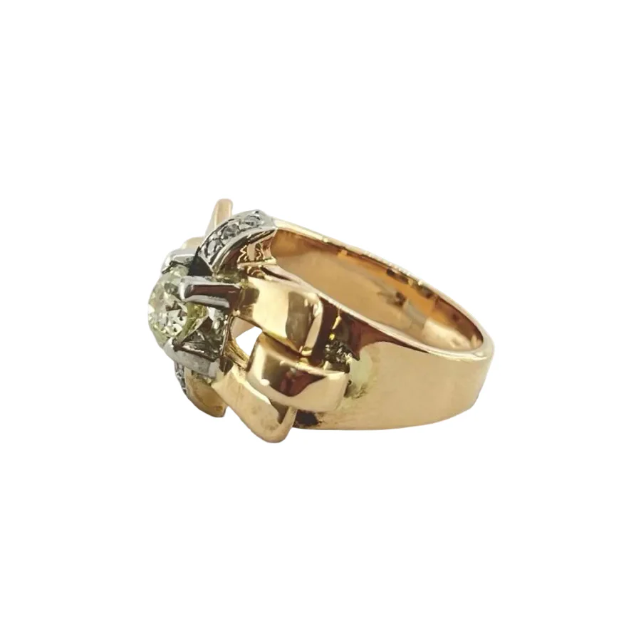 Bague en or rose et diamants - Image 3