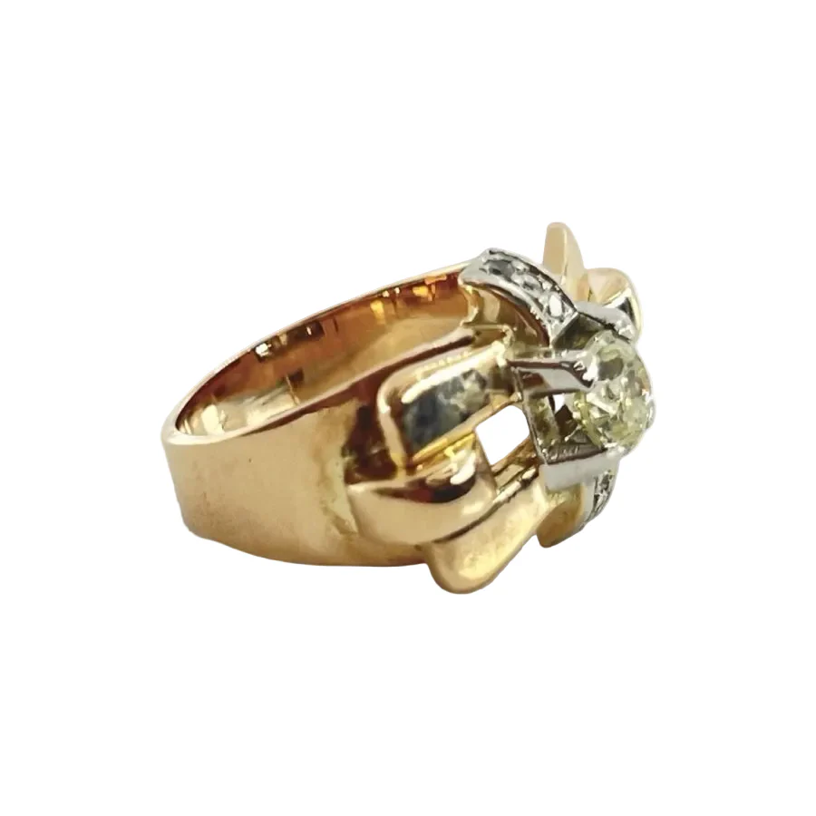 Bague en or rose et diamants - Image 4