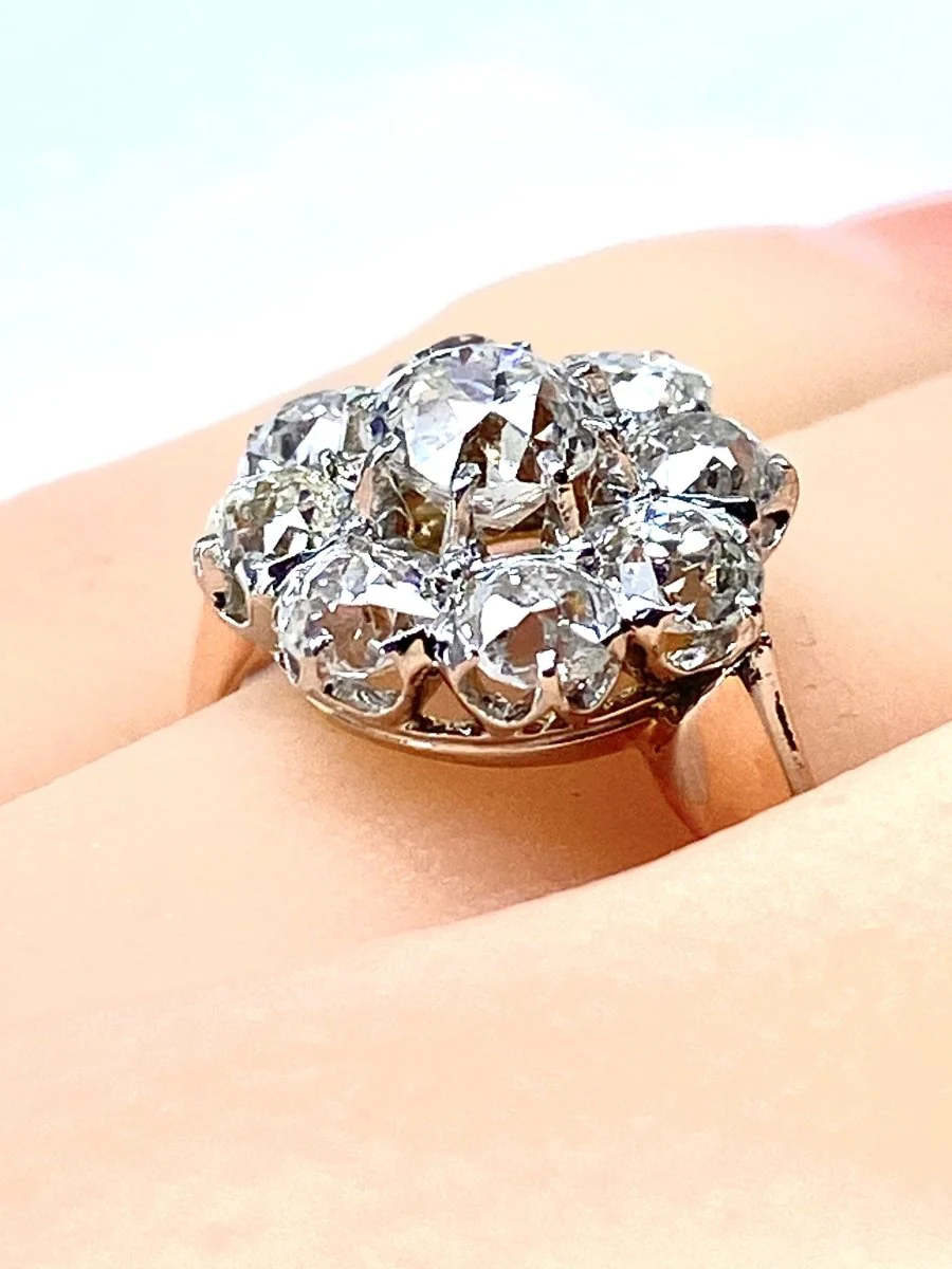 Bague marguerite en or 18 carats et diamants - Image 4