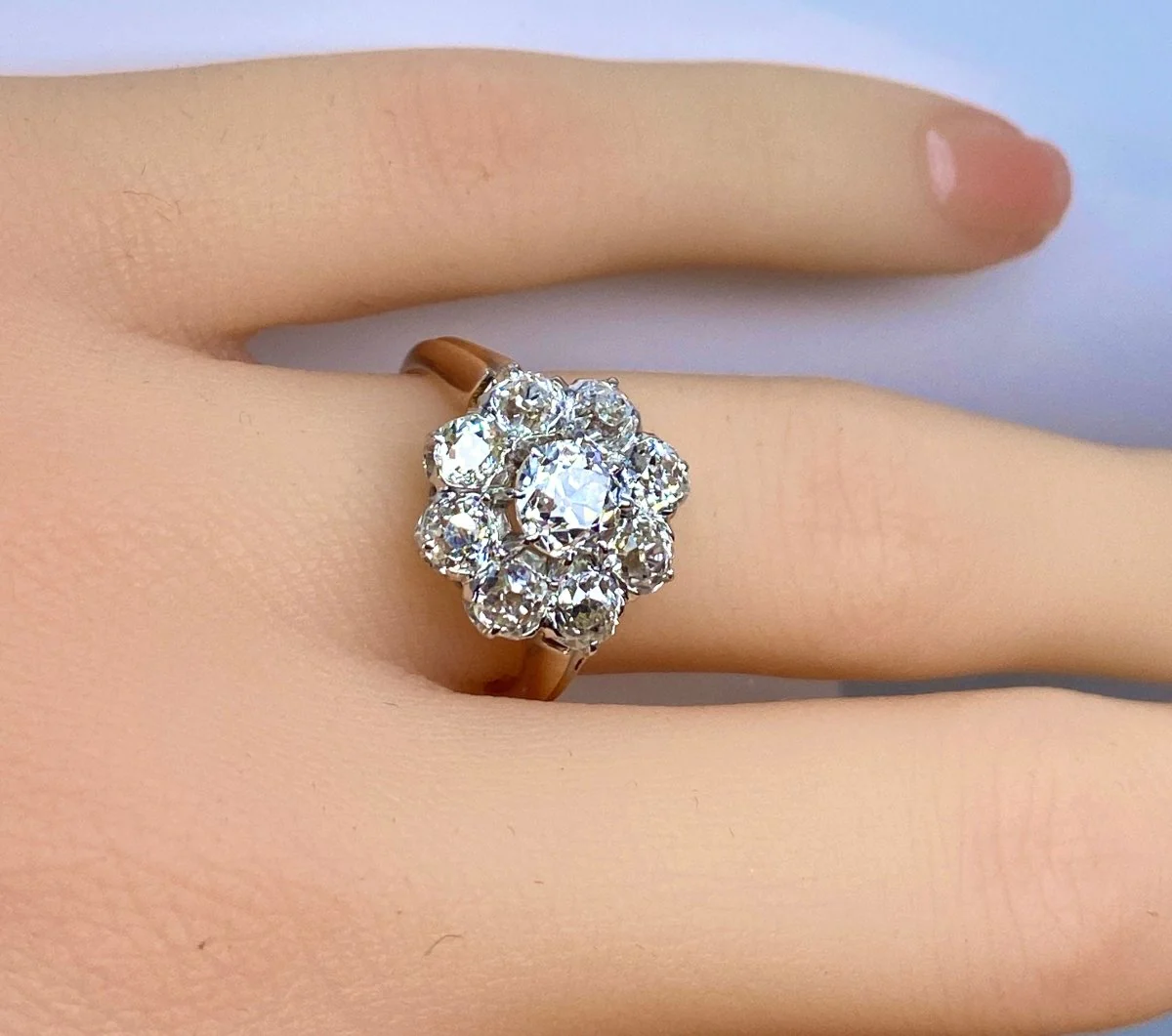 Bague marguerite en or 18 carats et diamants - Image 7