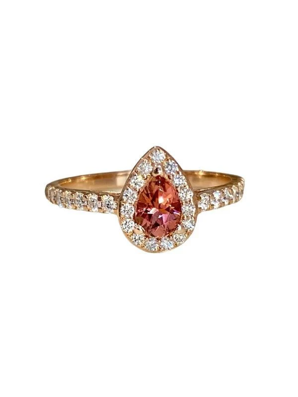 Bague, en or rose 18k, ornée d'une tourmaline et diamants - Image 5