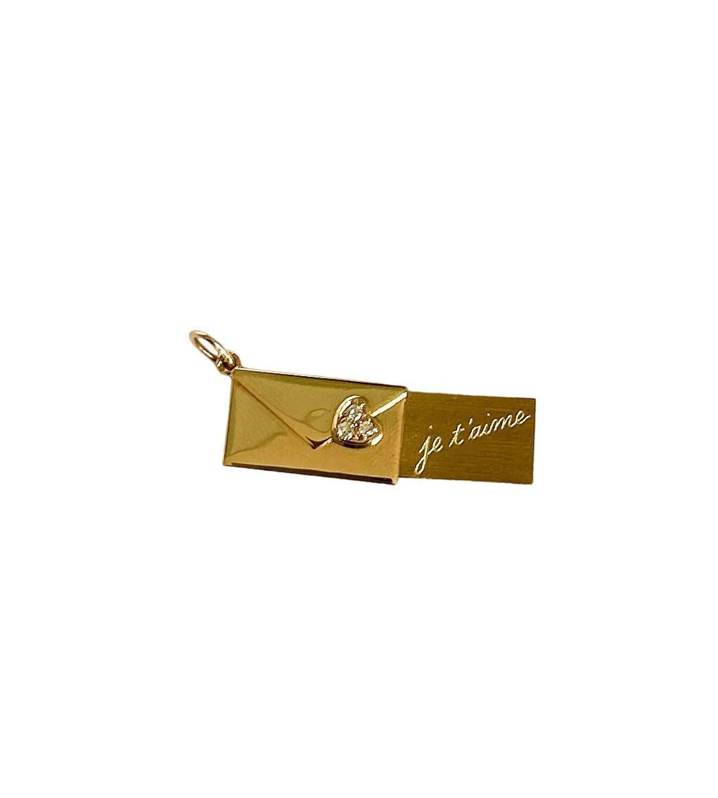 Pendentif CARTIER "enveloppe à secret" en or jaune et diamants - Image 4