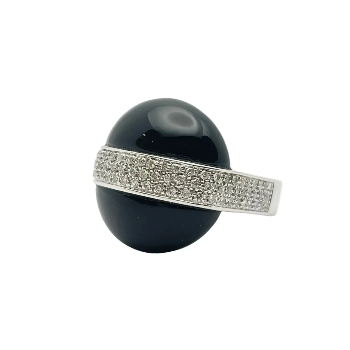 Bague Dôme GOUBLE en or jaune, onyx et diamants - Image 2