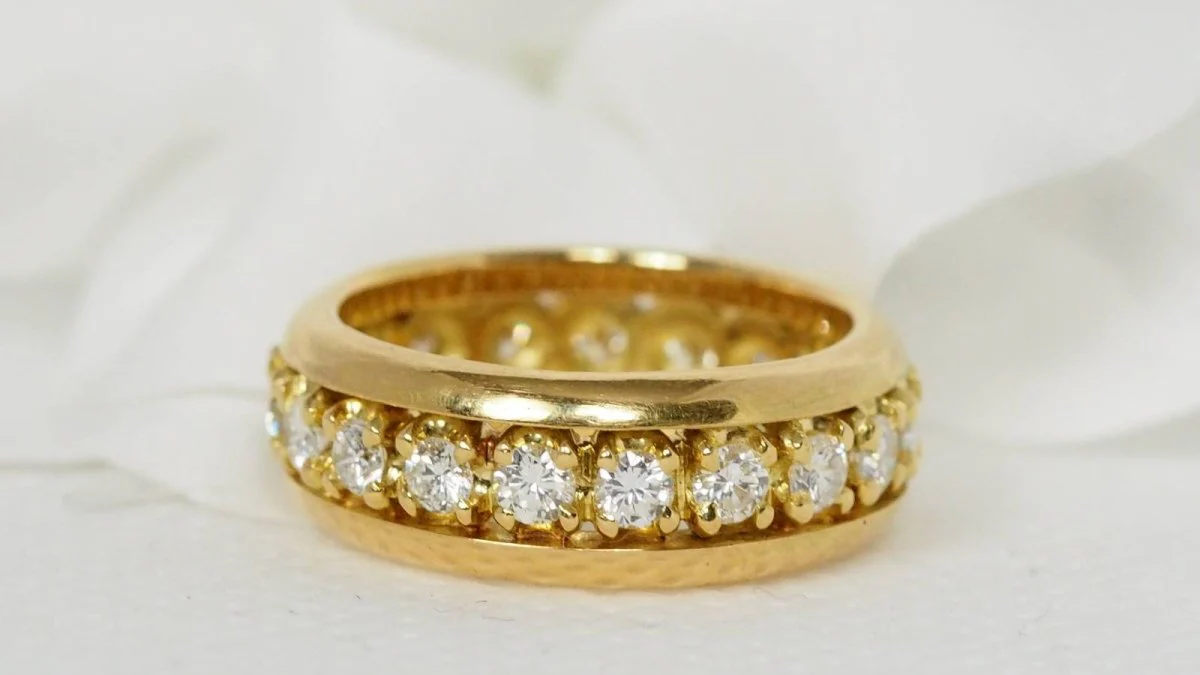 Alliance américaine en or jaune et diamants - Image 2