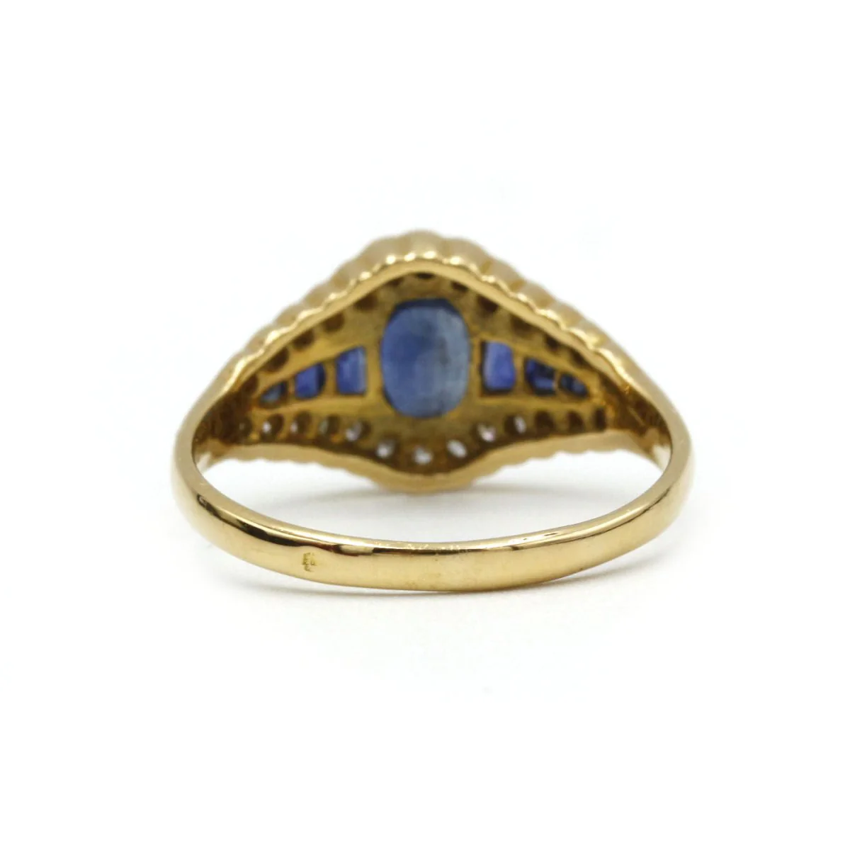 Bague en or jaune, saphirs et diamants - Image 5