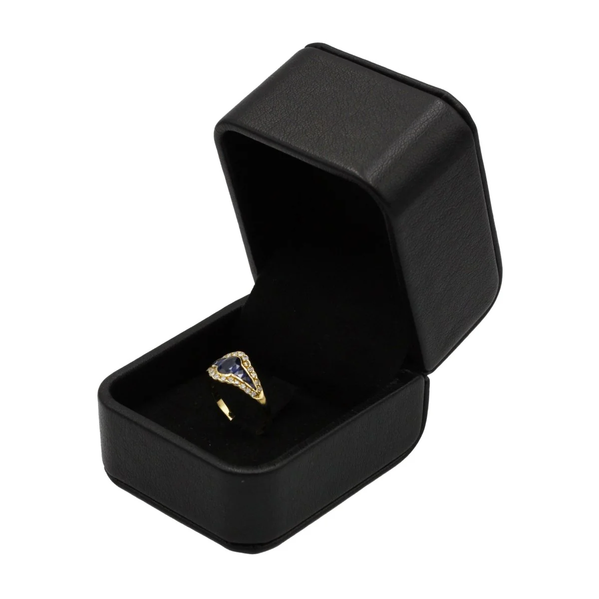 Bague en or jaune, saphirs et diamants - Image 6