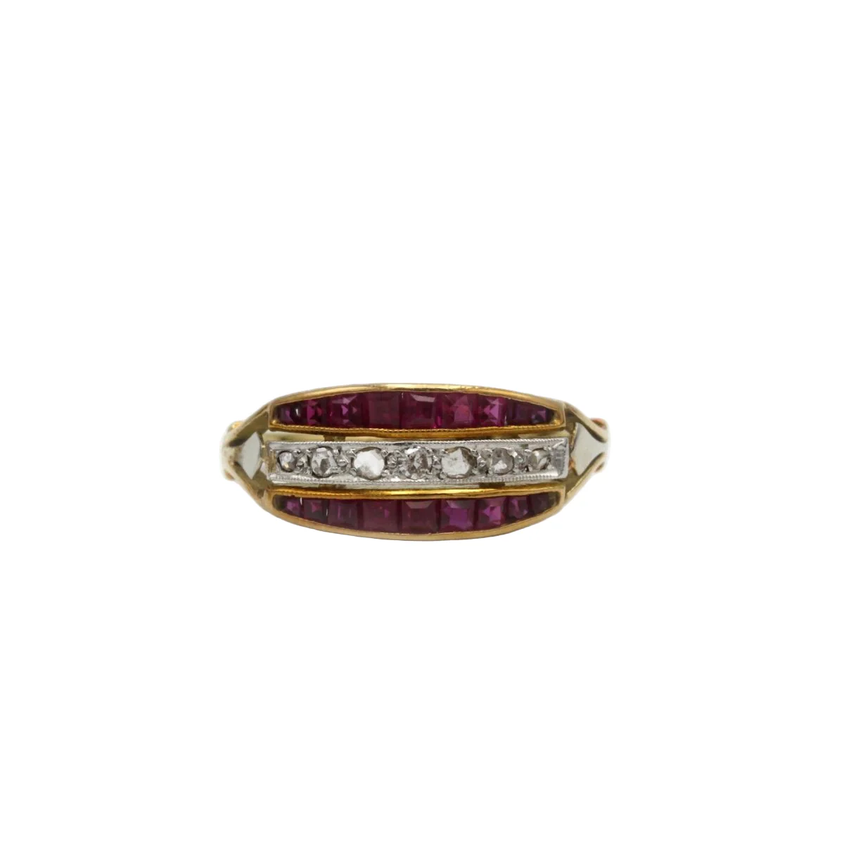 Bague - Or, Diamants & Rubis