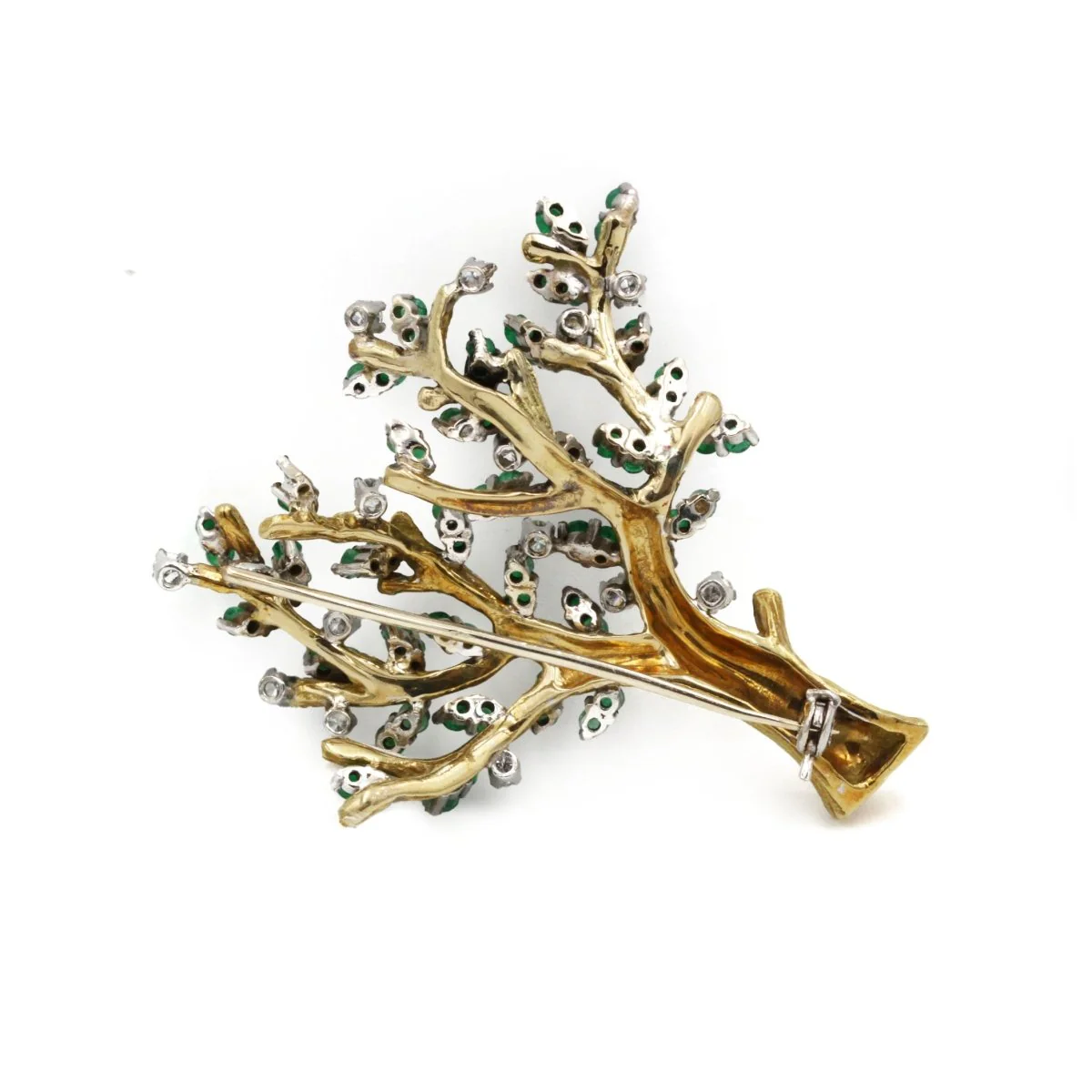 Broche Arbre - Or jaune, Diamants & Emeraudes - Image 5