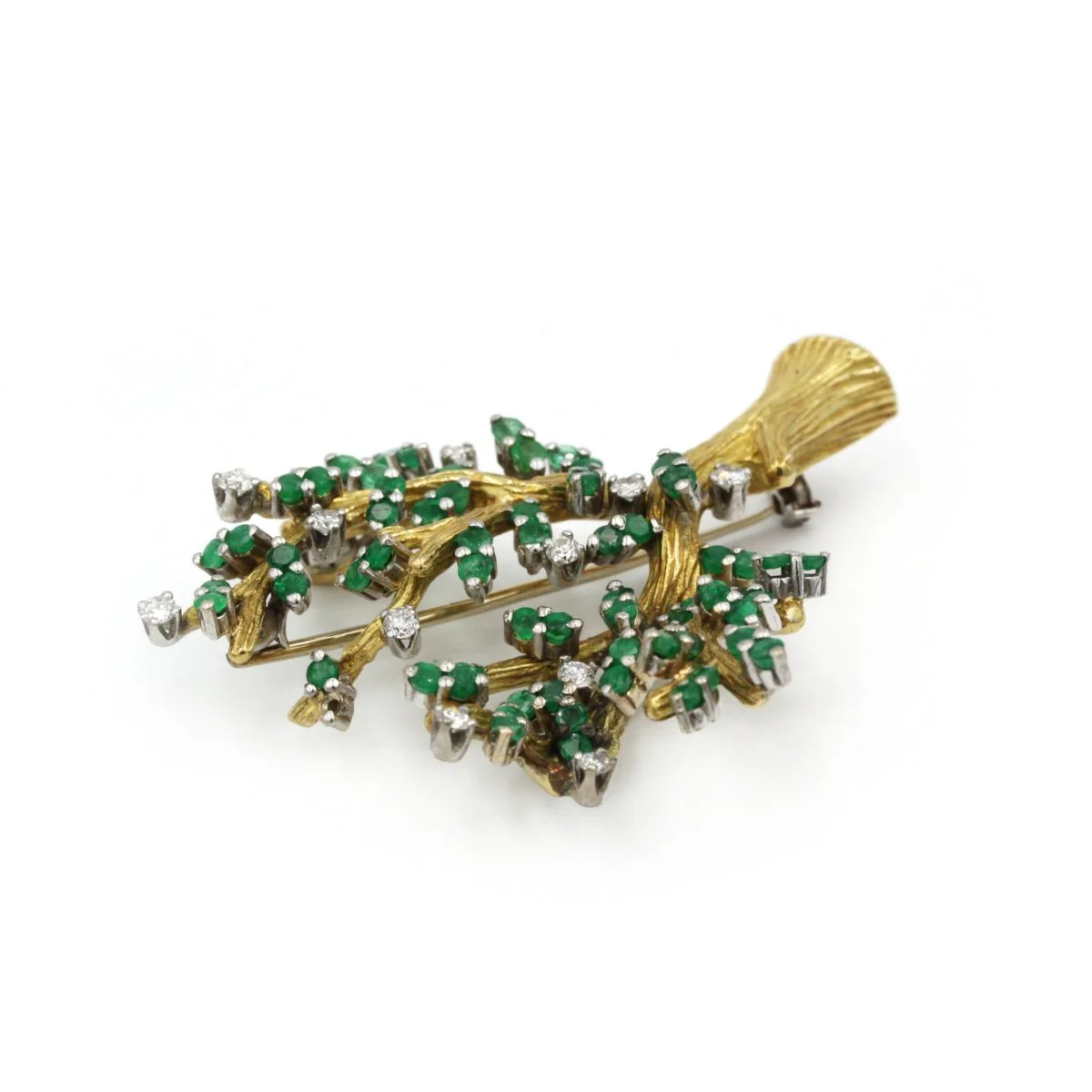 Broche Arbre - Or jaune, Diamants & Emeraudes - Image 6