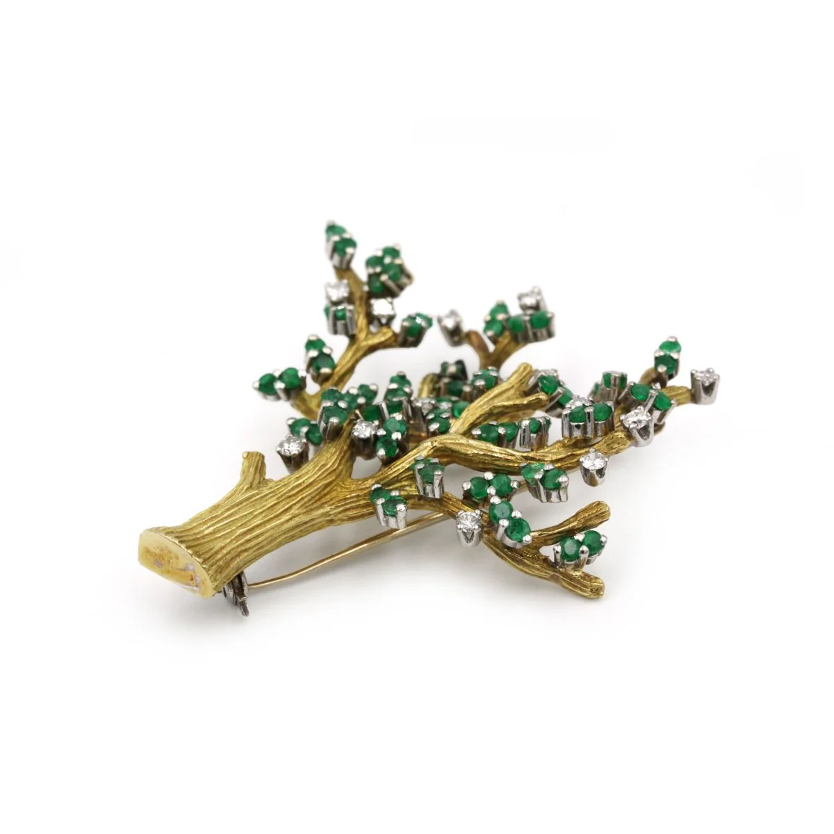Broche Arbre - Or jaune, Diamants & Emeraudes - Image 7