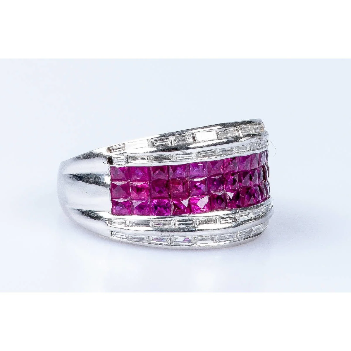 Bague diamant rubis en or blanc 18 carats - Image 2