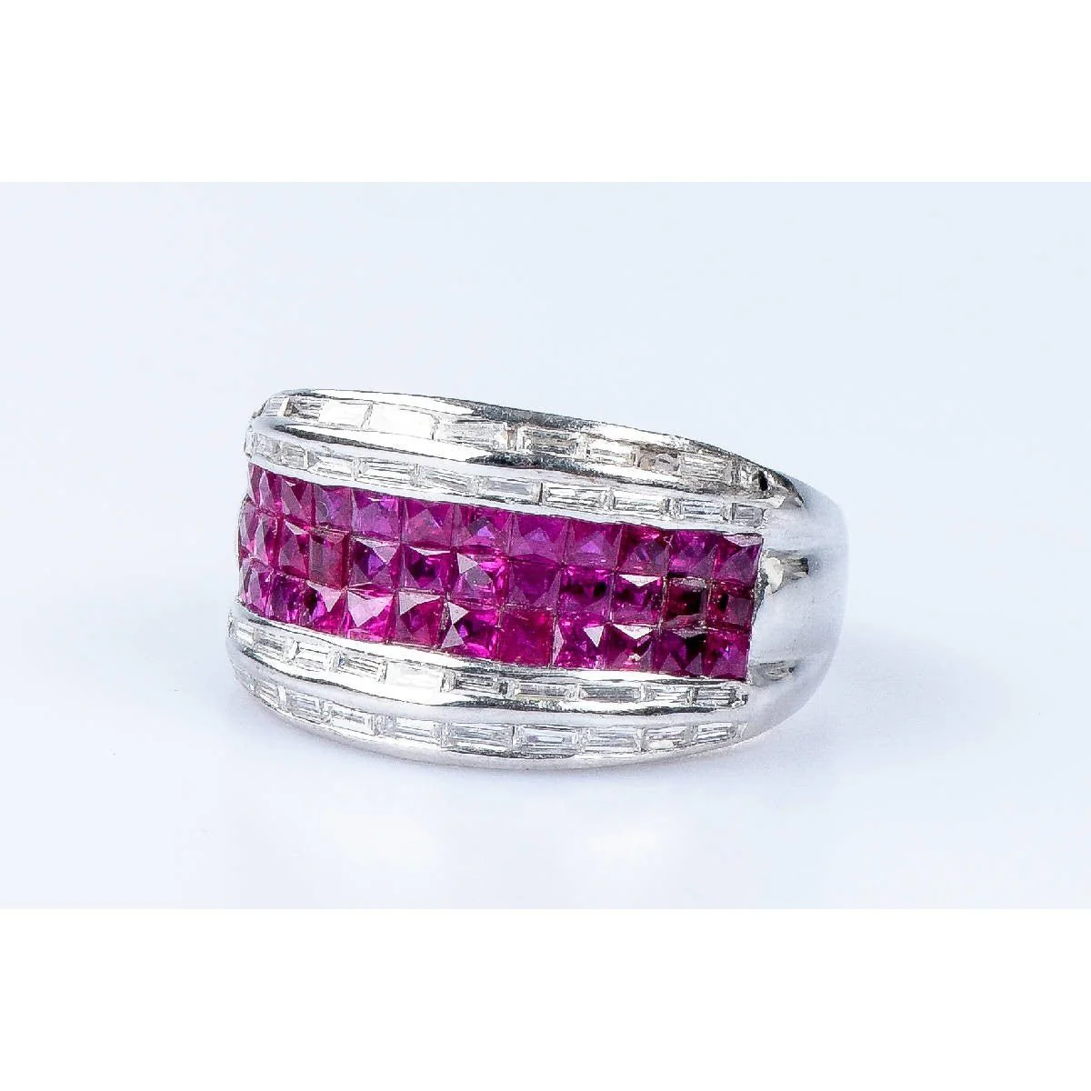 Bague diamant rubis en or blanc 18 carats - Image 3
