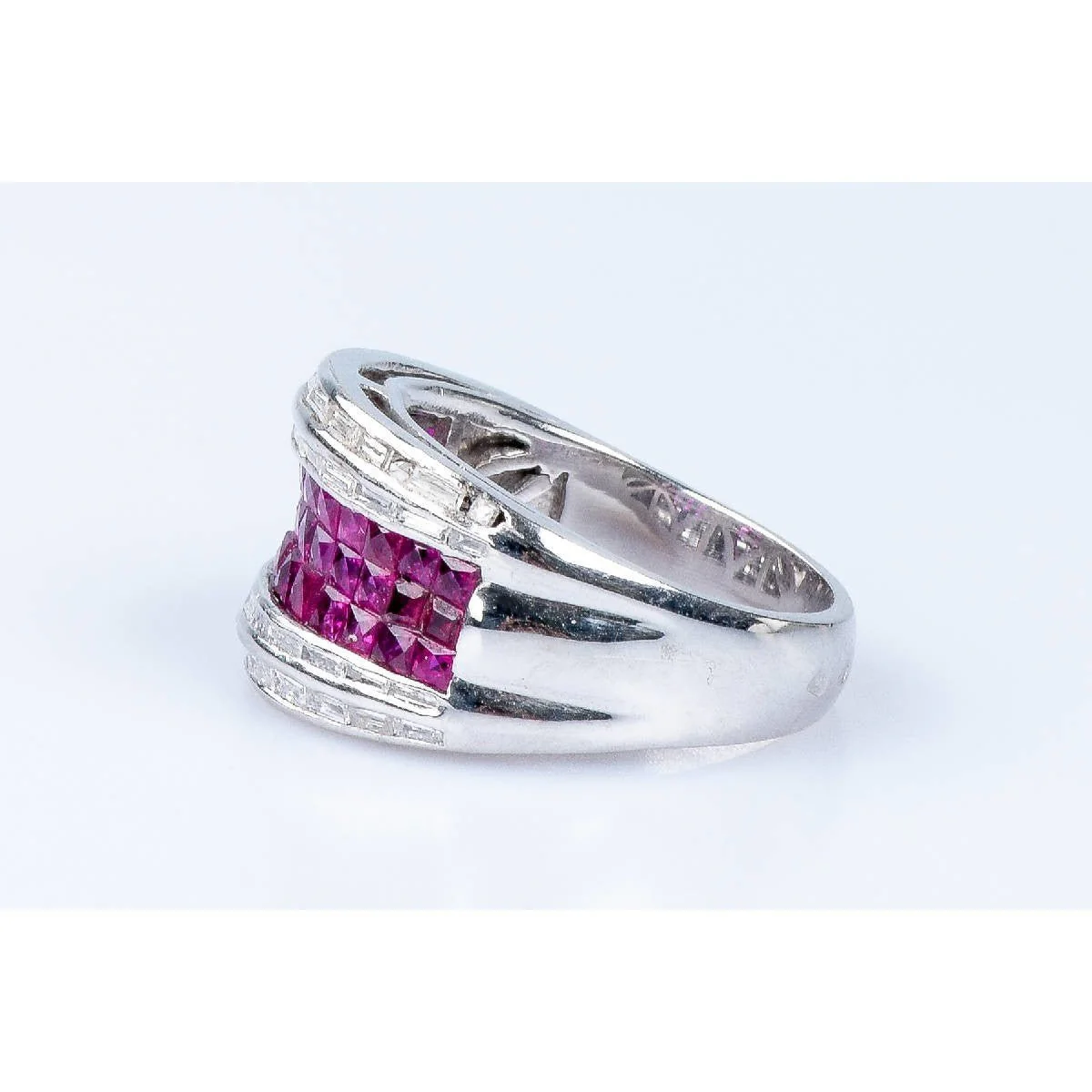 Bague diamant rubis en or blanc 18 carats - Image 4