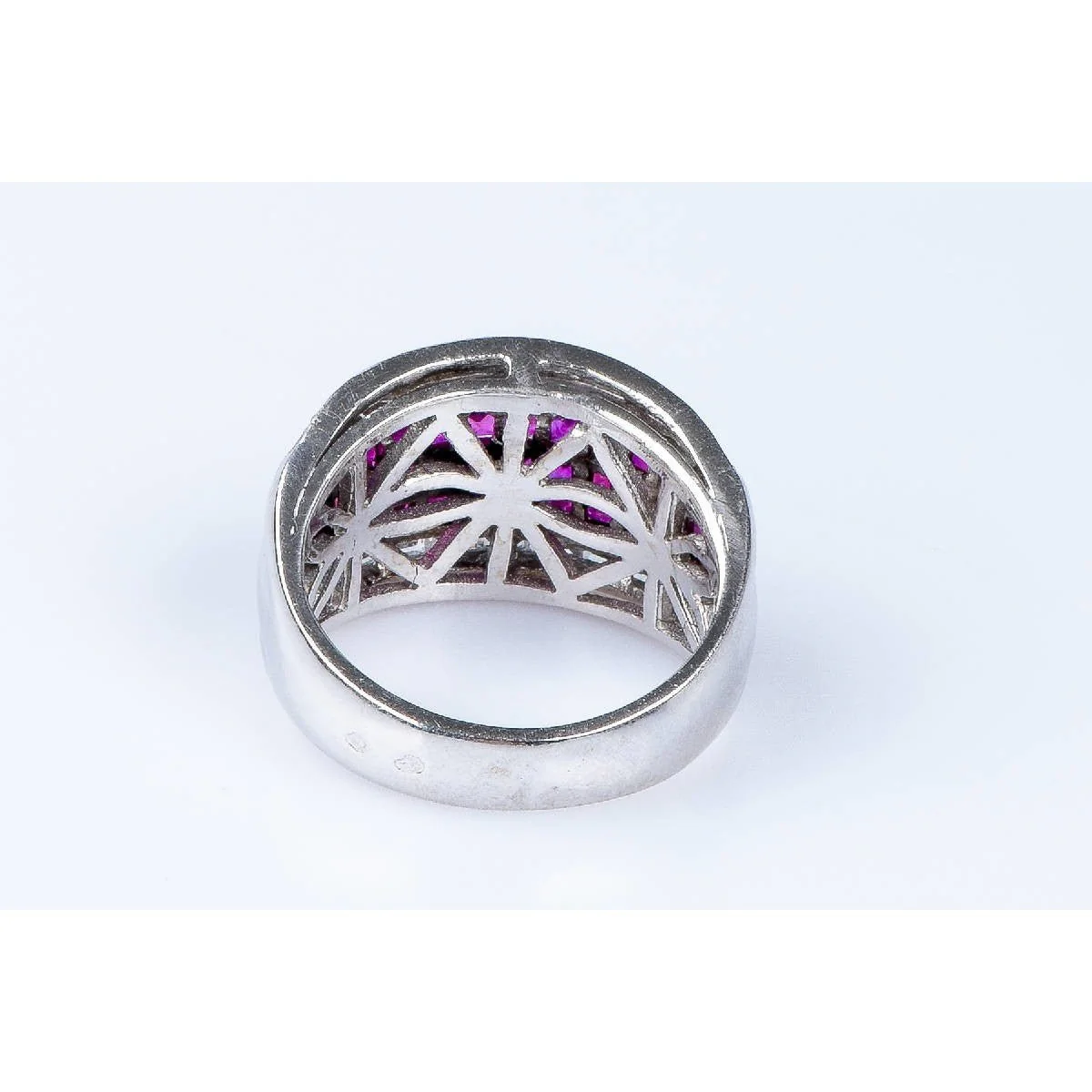 Bague diamant rubis en or blanc 18 carats - Image 5