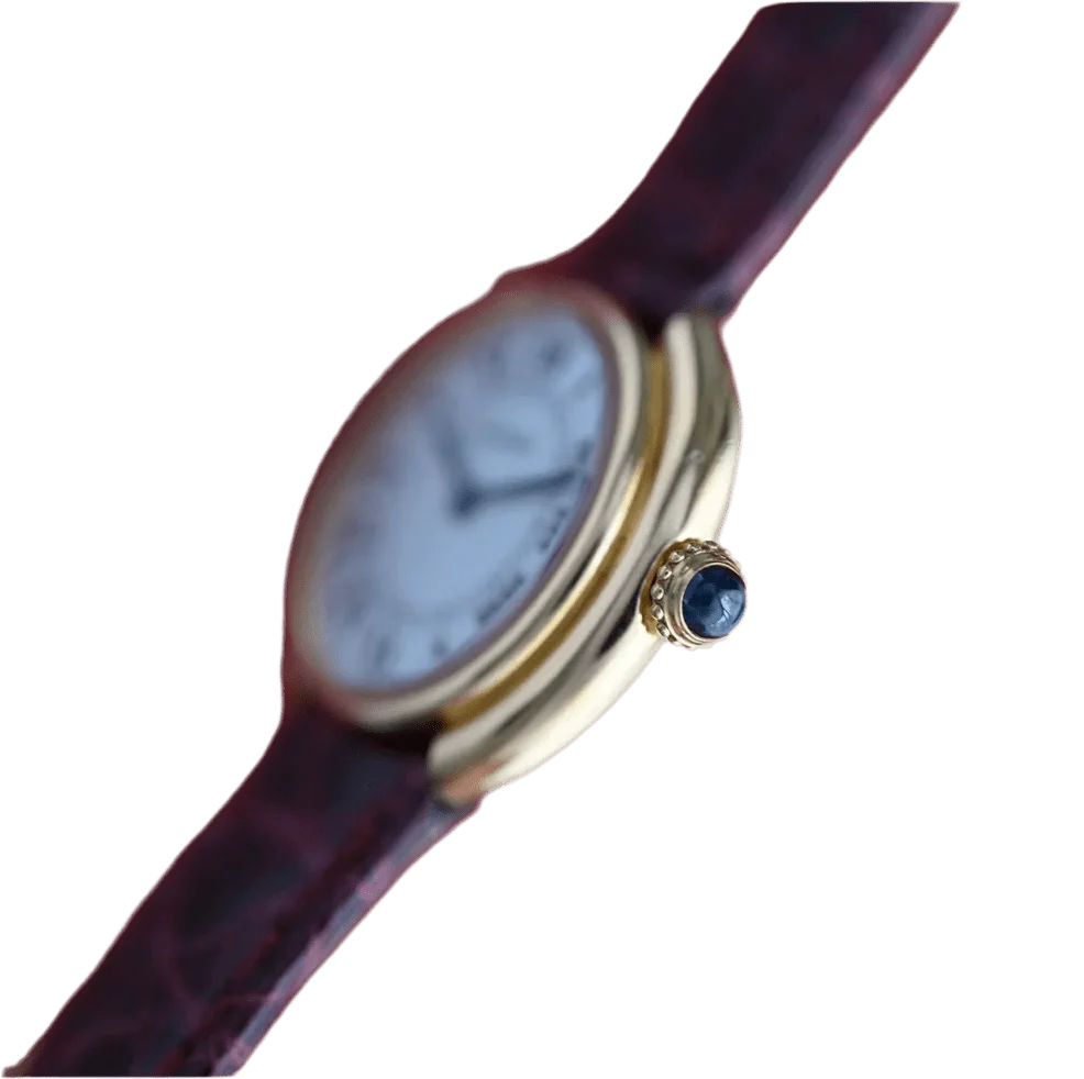Montre CARTIER "Ellipse" en or jaune et cuir - Image 3