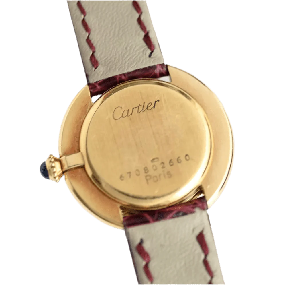 Montre CARTIER "Ellipse" en or jaune et cuir - Image 4