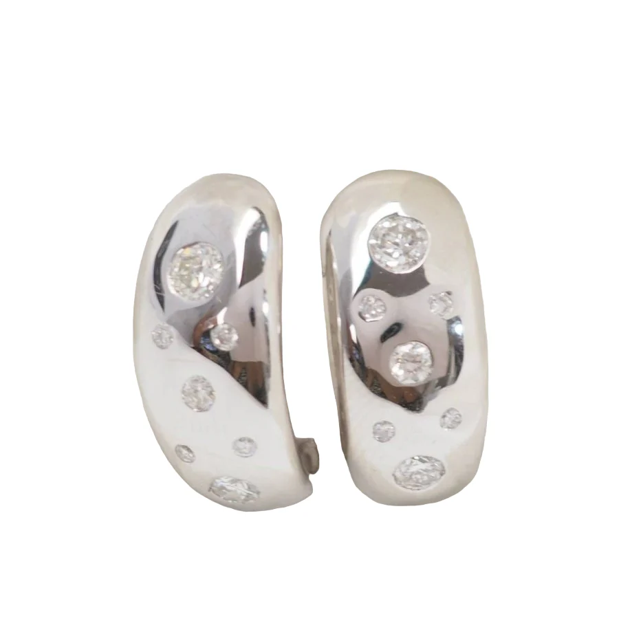 Boucles d'Oreilles En Or Blanc Et Diamants