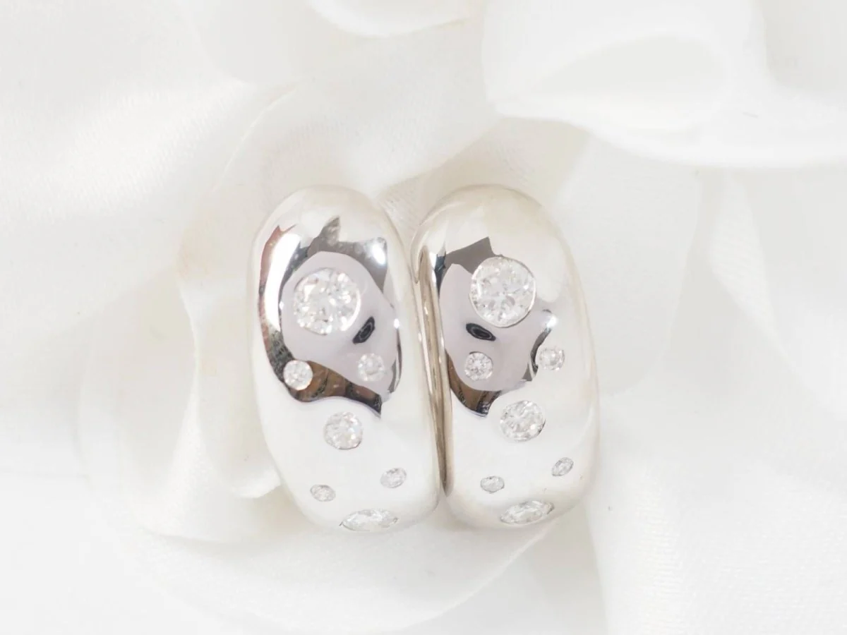 Boucles d'Oreilles En Or Blanc Et Diamants - Image 2