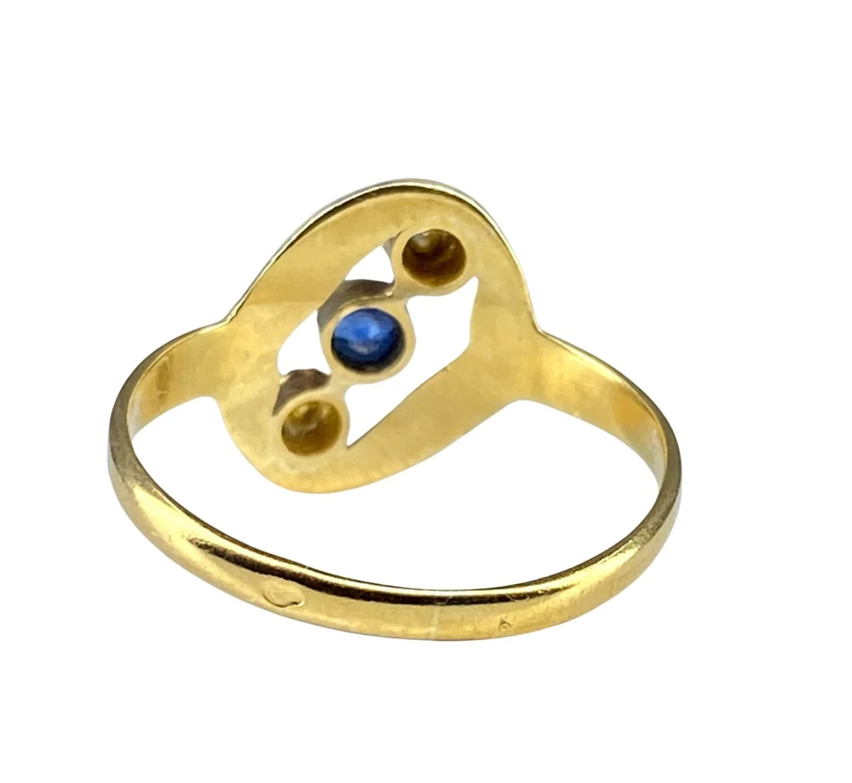 Bague en or jaune 18 carats en saphir et diamants - Image 2
