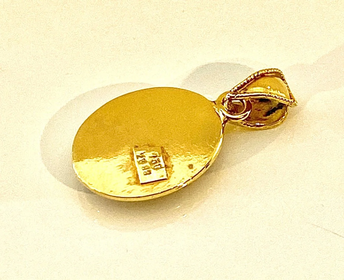 Pendentif en or jaune 18 carats et cabochon en lapis lazuli - Image 4