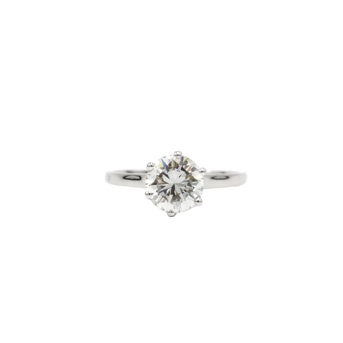 Solitaire - Or blanc et Diamant 1,59 cts