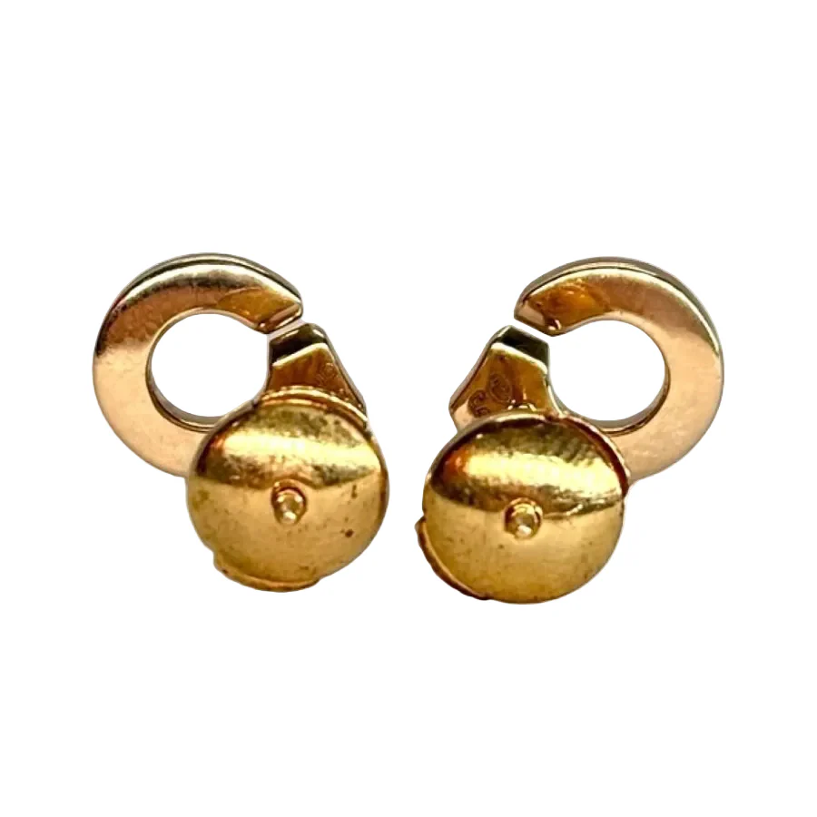 Boucles d'oreilles Puces DINH VAN "Menottes" en or jaune et diamants - Image 4