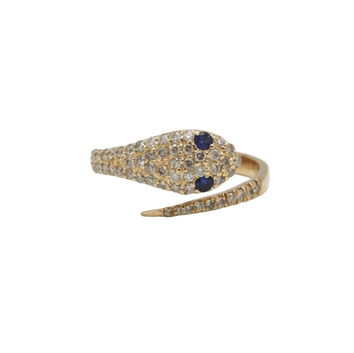 Bague Pavée en or jaune, saphir et diamants
