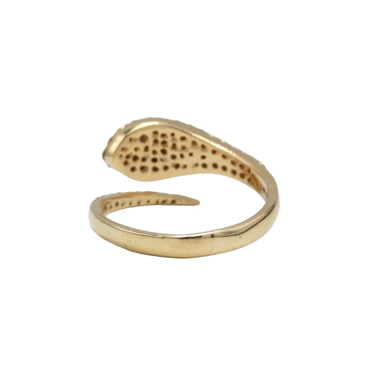 Bague Pavée en or jaune, saphir et diamants - Image 3