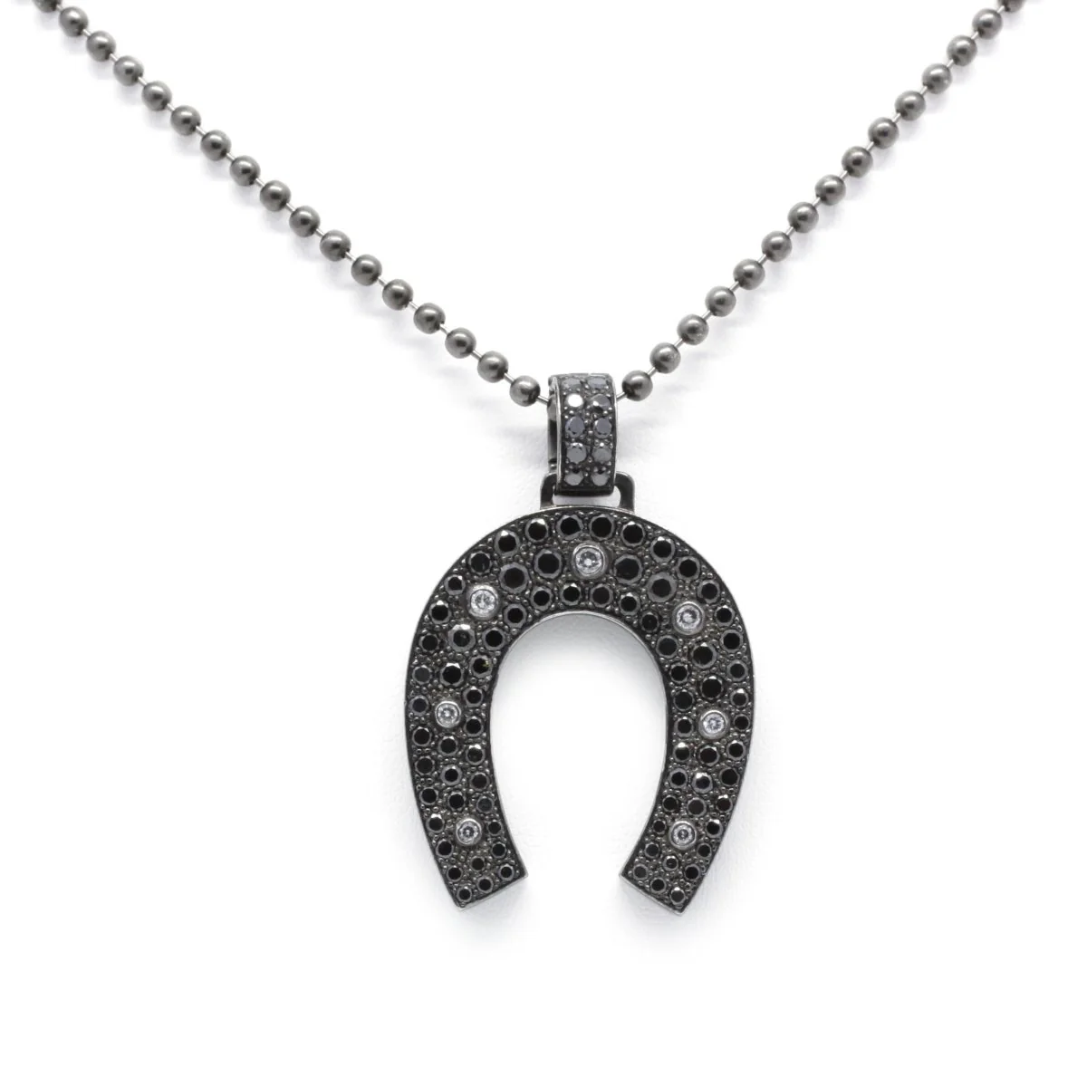 Collier Sautoir - Or Noir Et Diamants Noirs