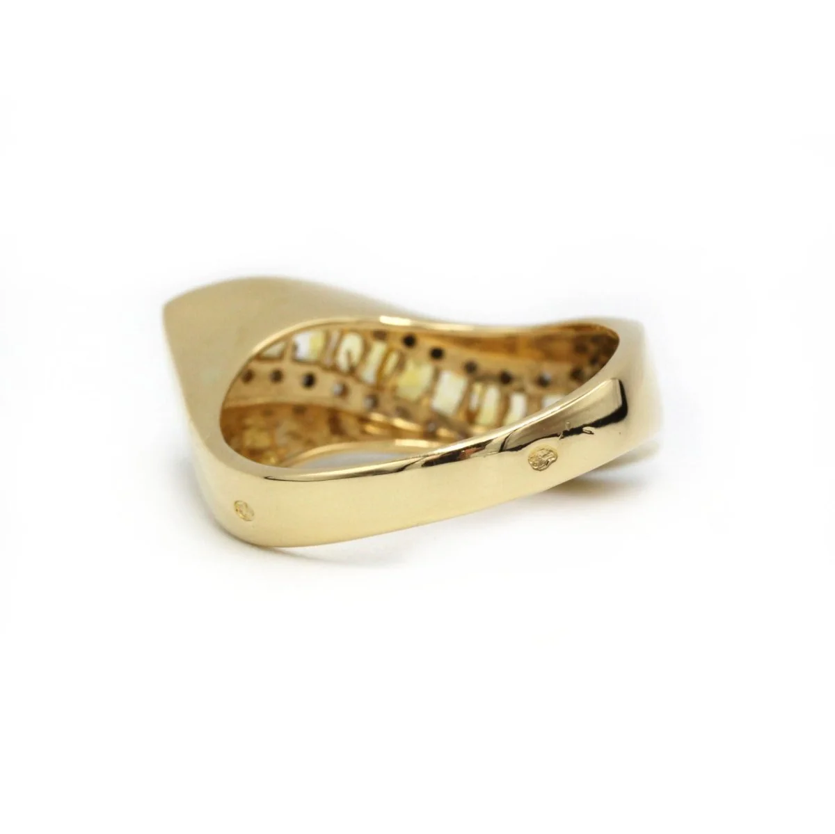 Bague - Or jaune, Diamants & Saphirs Jaunes - Image 3
