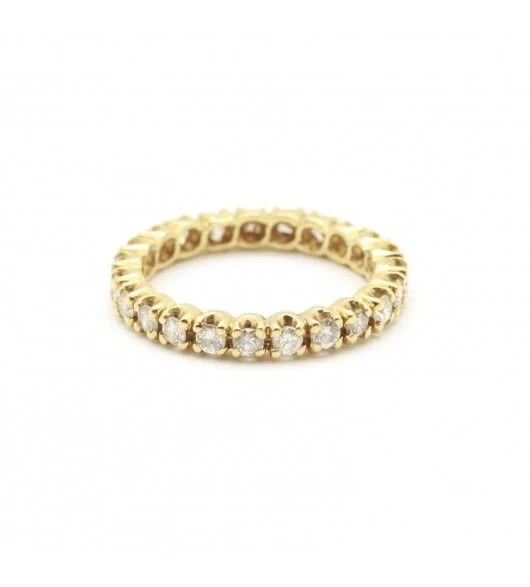 Bague Alliance américaine en or jaune et diamants