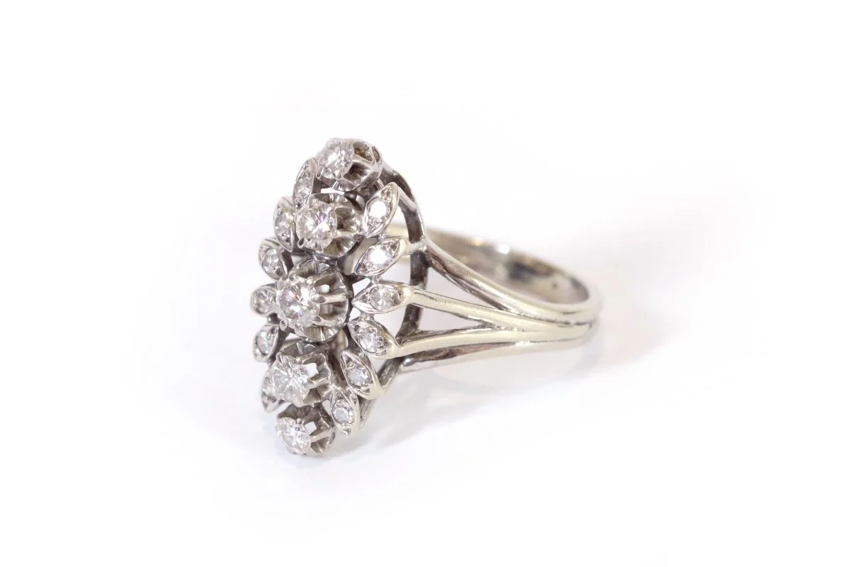 Bague marquise diamants en or - Image 3