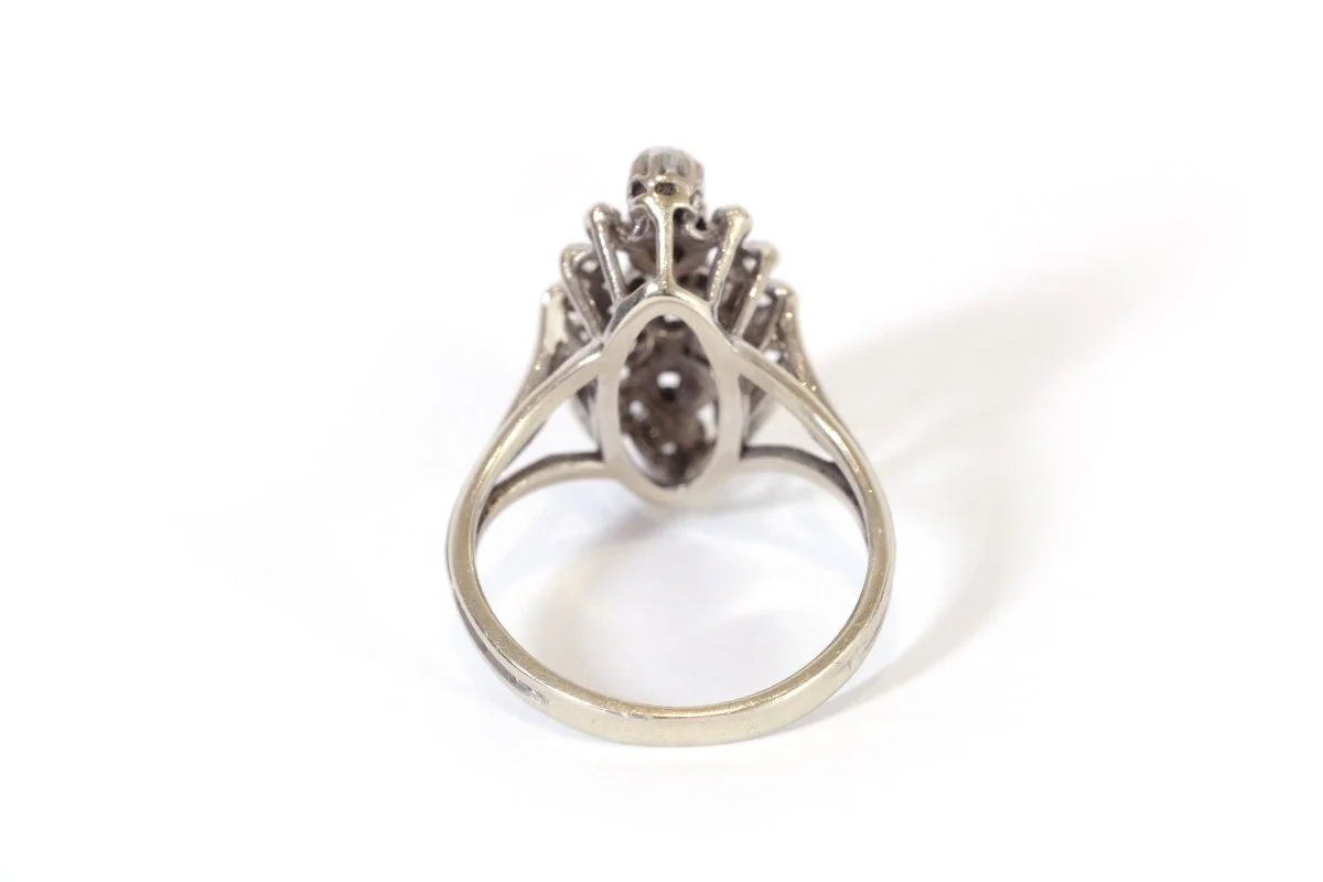 Bague marquise diamants en or - Image 5
