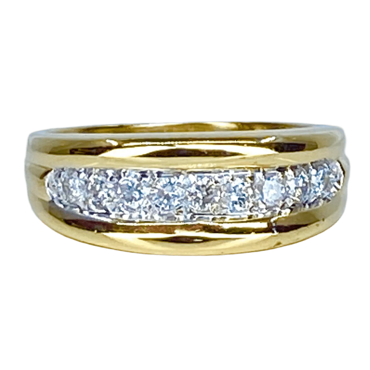 Bague Jonc en or jaune et diamants