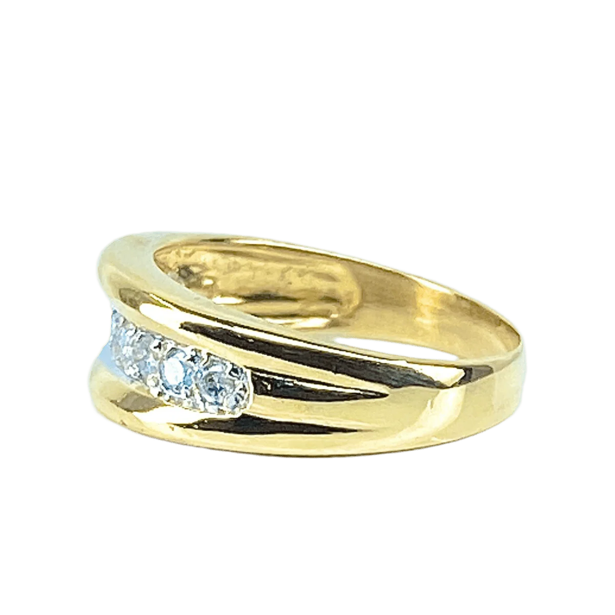 Bague Jonc en or jaune et diamants - Image 3