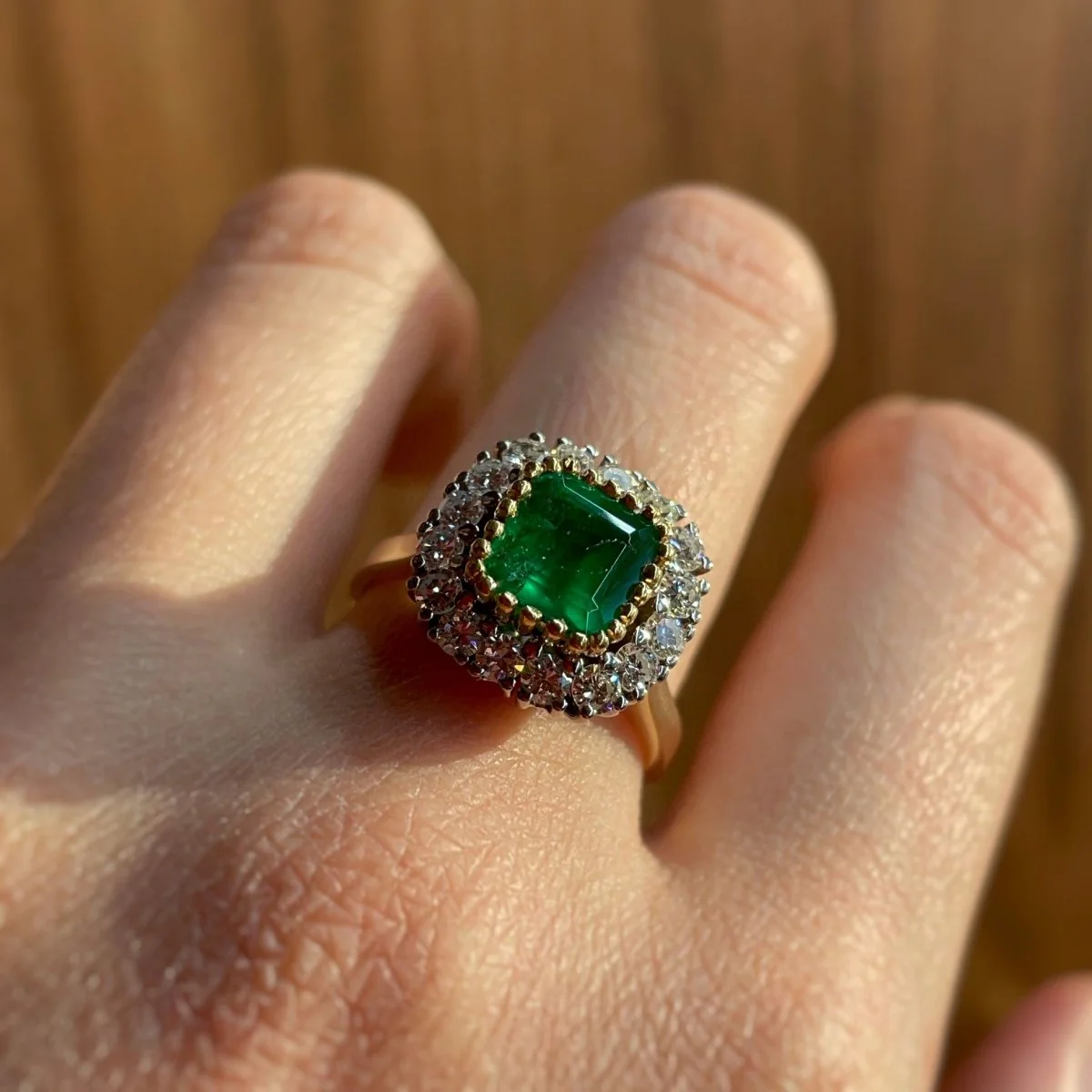 Bague - Or, Emeraude & Diamants - Image 2