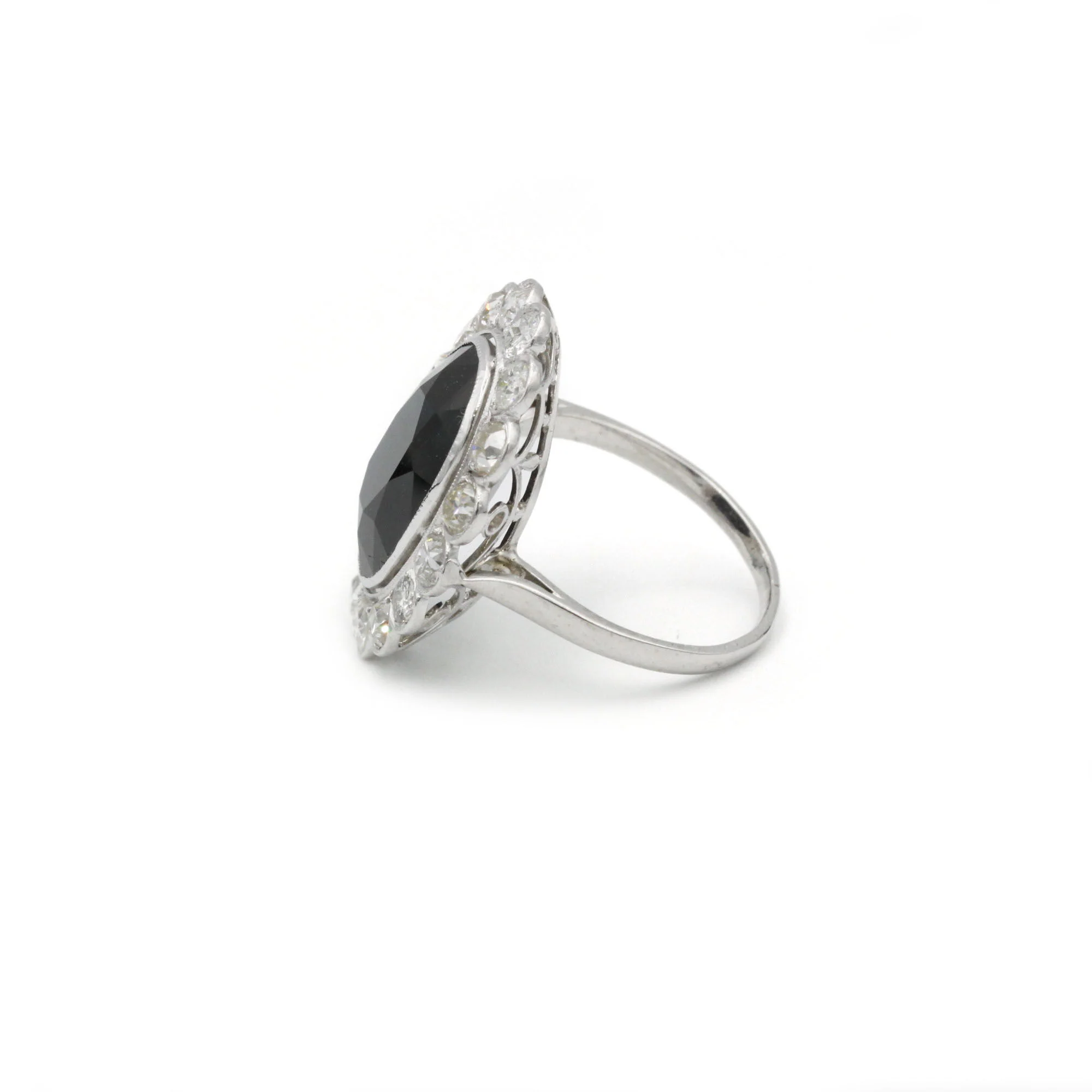 Bague - Platine, Diamants & saphir - Image 2