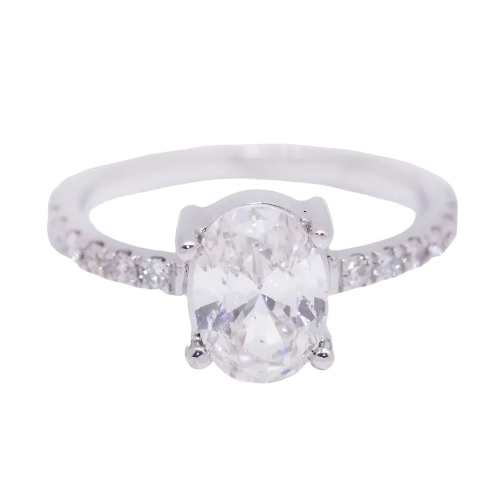 Bague Solitaire en or blanc et diamants