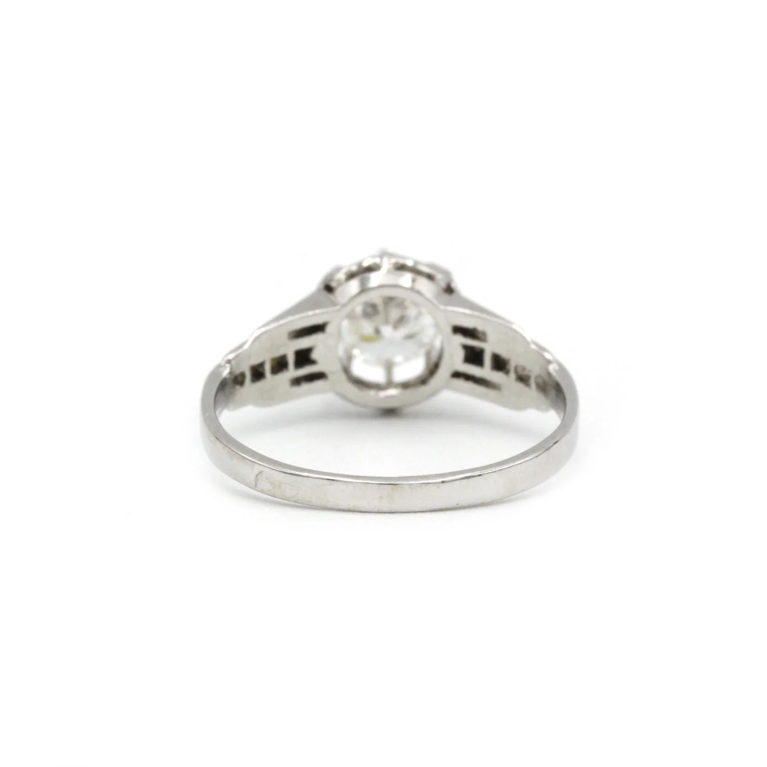 Solitaire accompagné - Platine & Diamants - Image 3