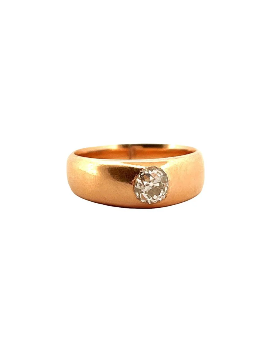 Bague Jonc en or rose et diamant