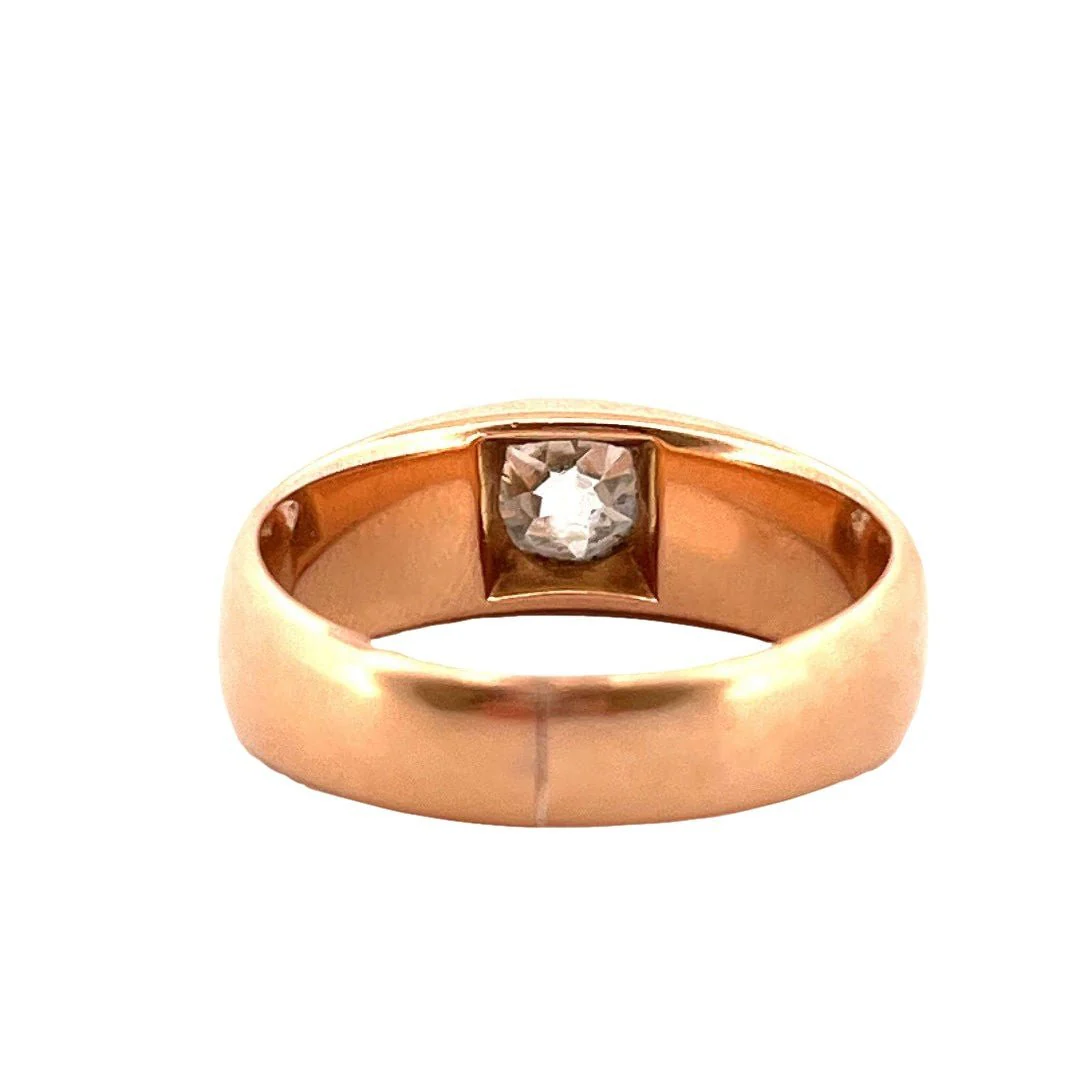 Bague Jonc en or rose et diamant - Image 3