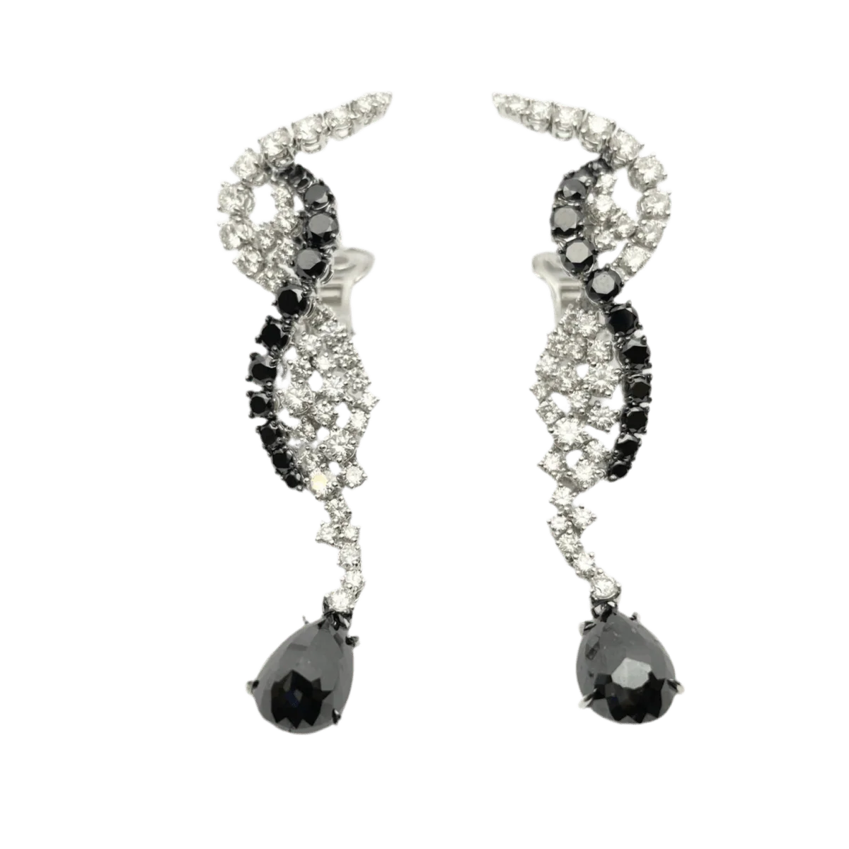 Boucles d'oreilles Clips en or blanc et diamants