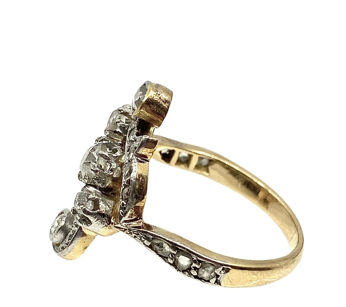 Bague en or jaune, or blanc et diamants - Image 4