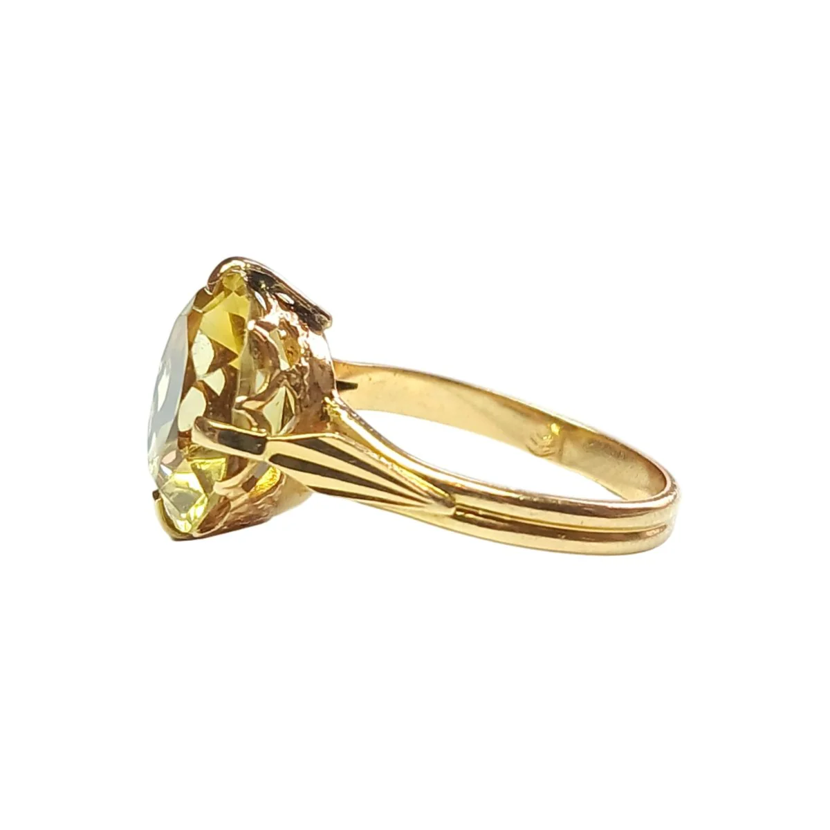 Bague Cocktail en or jaune et citrine - Image 3