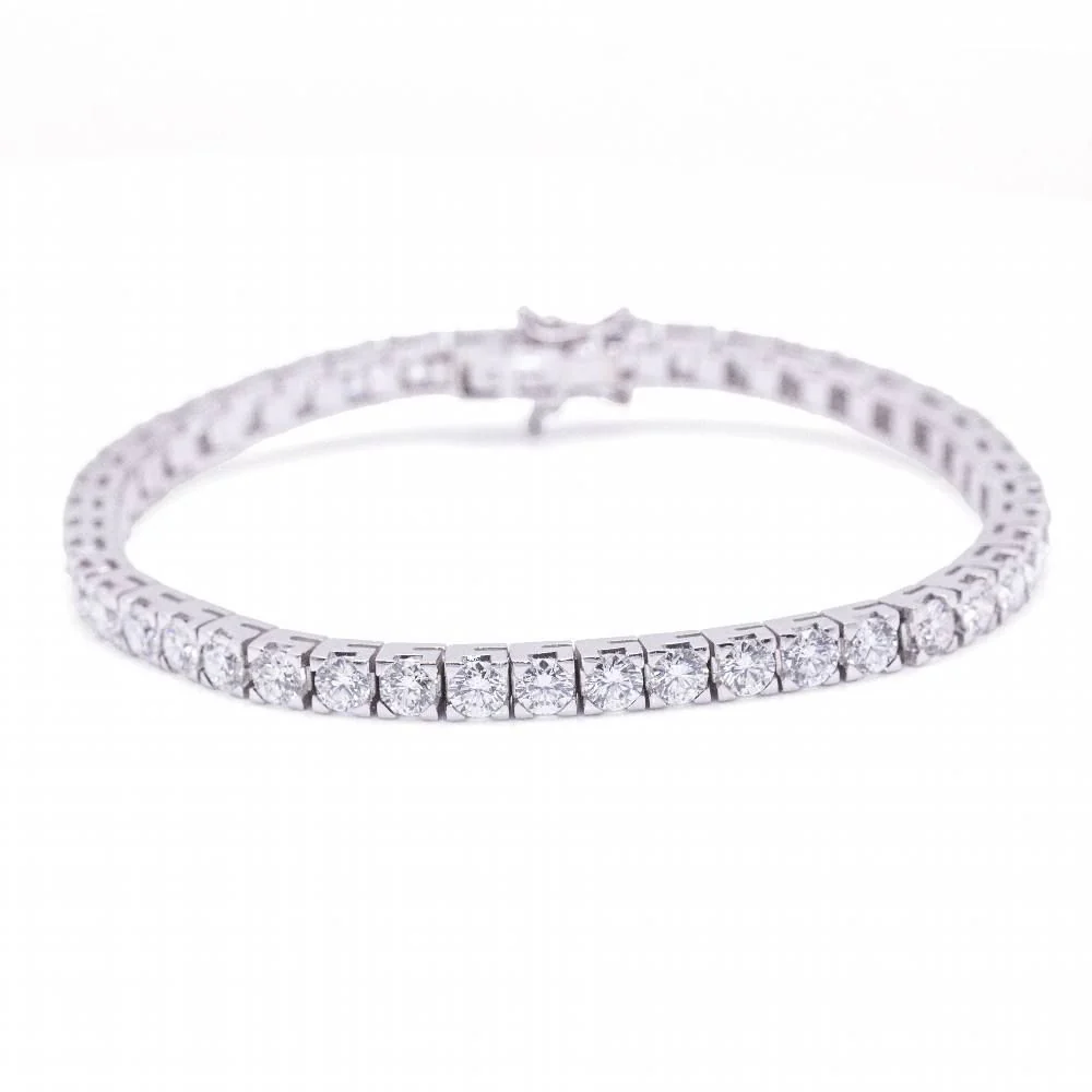 Bracelet Riviere en or blanc et diamants - Image 3