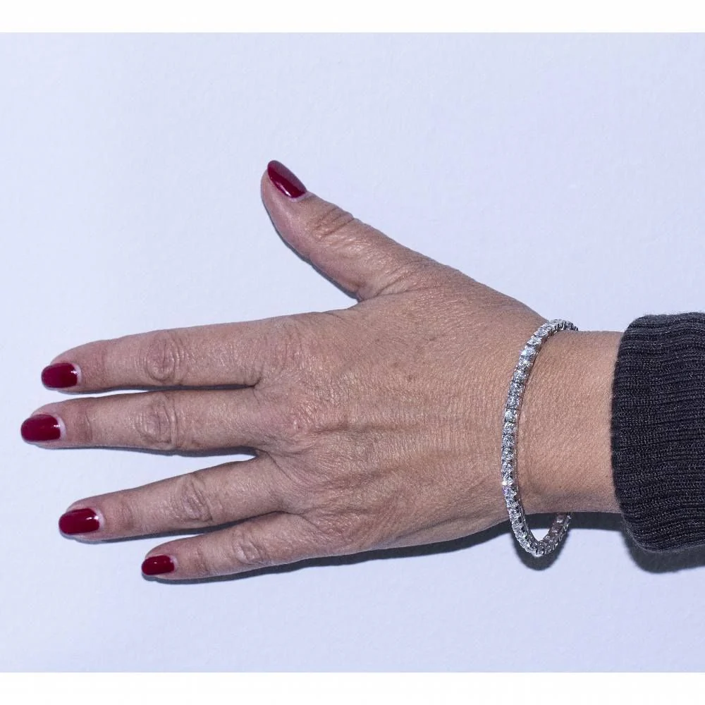 Bracelet Riviere en or blanc et diamants - Image 5