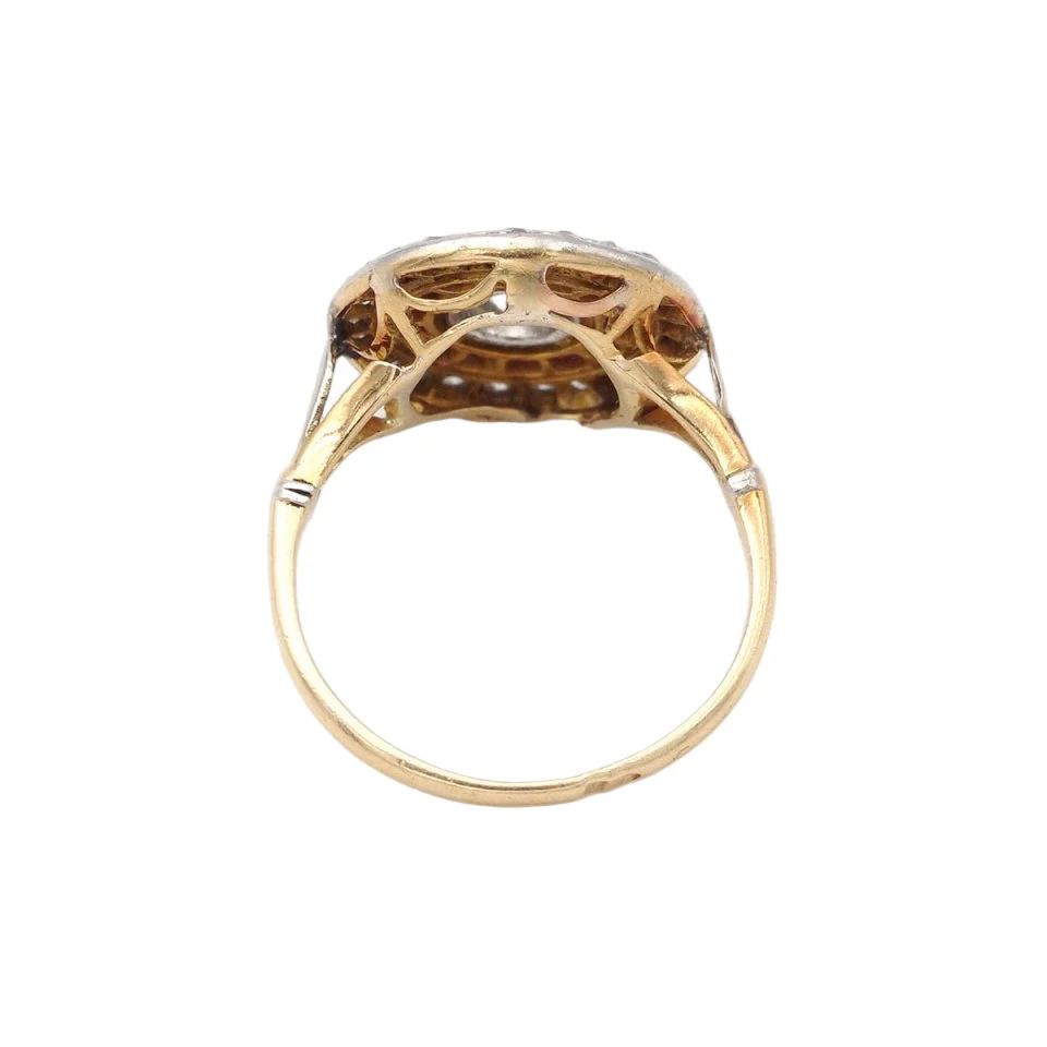 Bague Pompadour en or blanc, or jaune, platine, rubis et diamants - Image 4