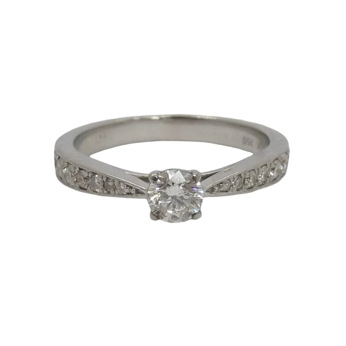 Bague or blanc et diamants 0,53 ct