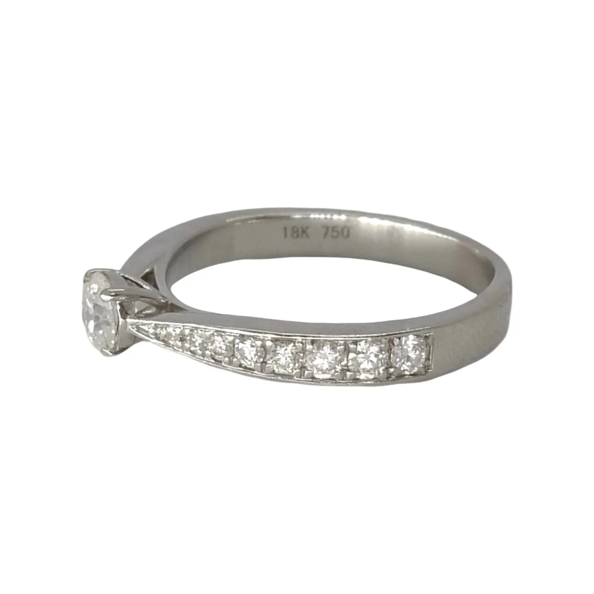 Bague or blanc et diamants 0,53 ct - Image 2